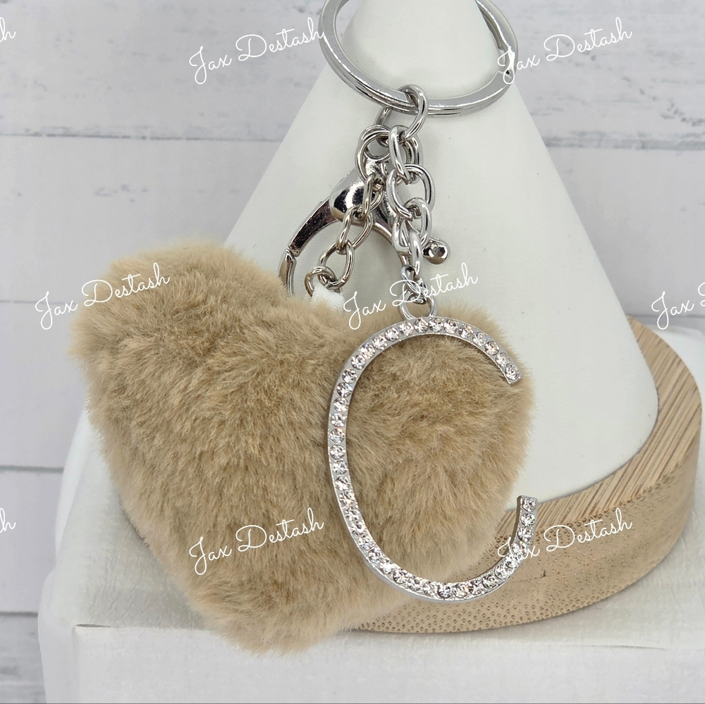 Monogrammed Purse/Key Heart Puff Charms - Picture 2 of 10